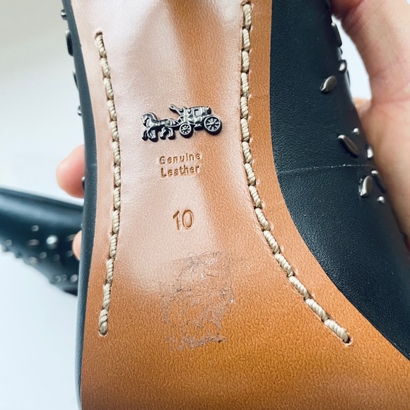 Coach Black Leather Prairie Rivet Waverly Pumps - Picture 4 of 8